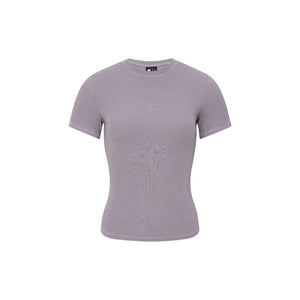 Slub Knit Fitted Short-Sleeve Top