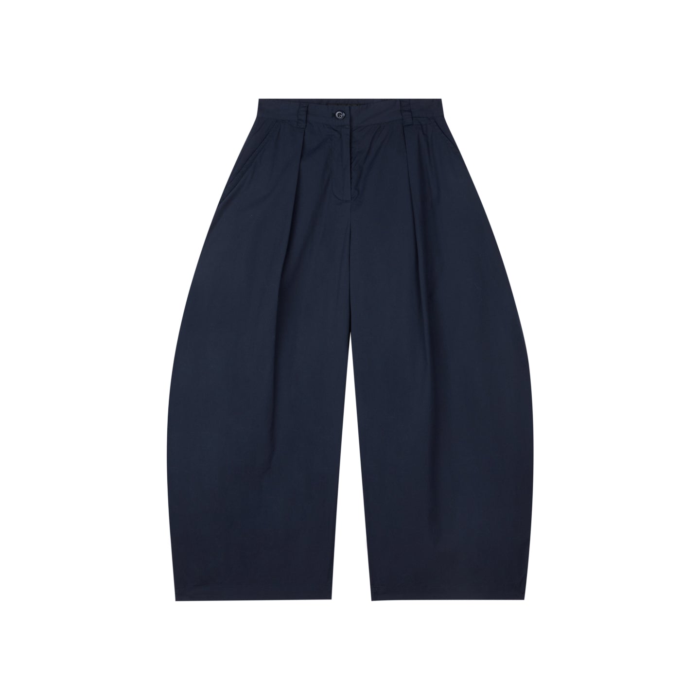 Lightweight Pleated Wide-Leg Cropped Pants