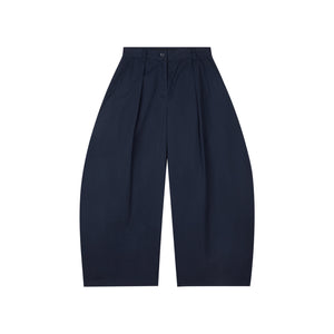 Lightweight Pleated Wide-Leg Cropped Pants