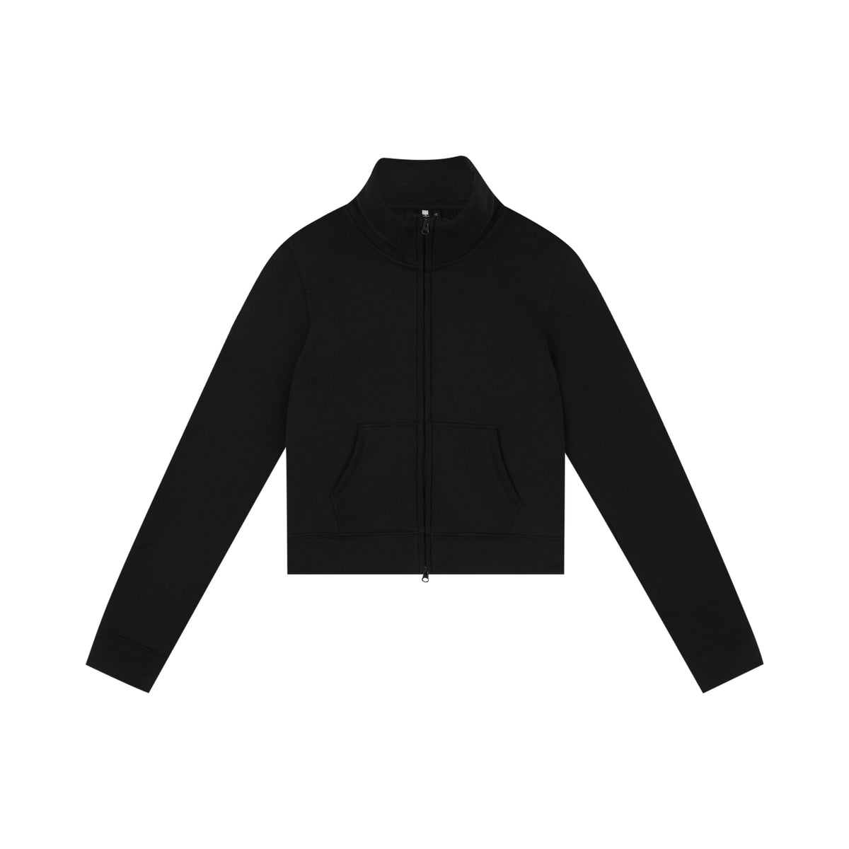 Cropped Fleece Quarter-Zip Stand-Collar Sweatshirt