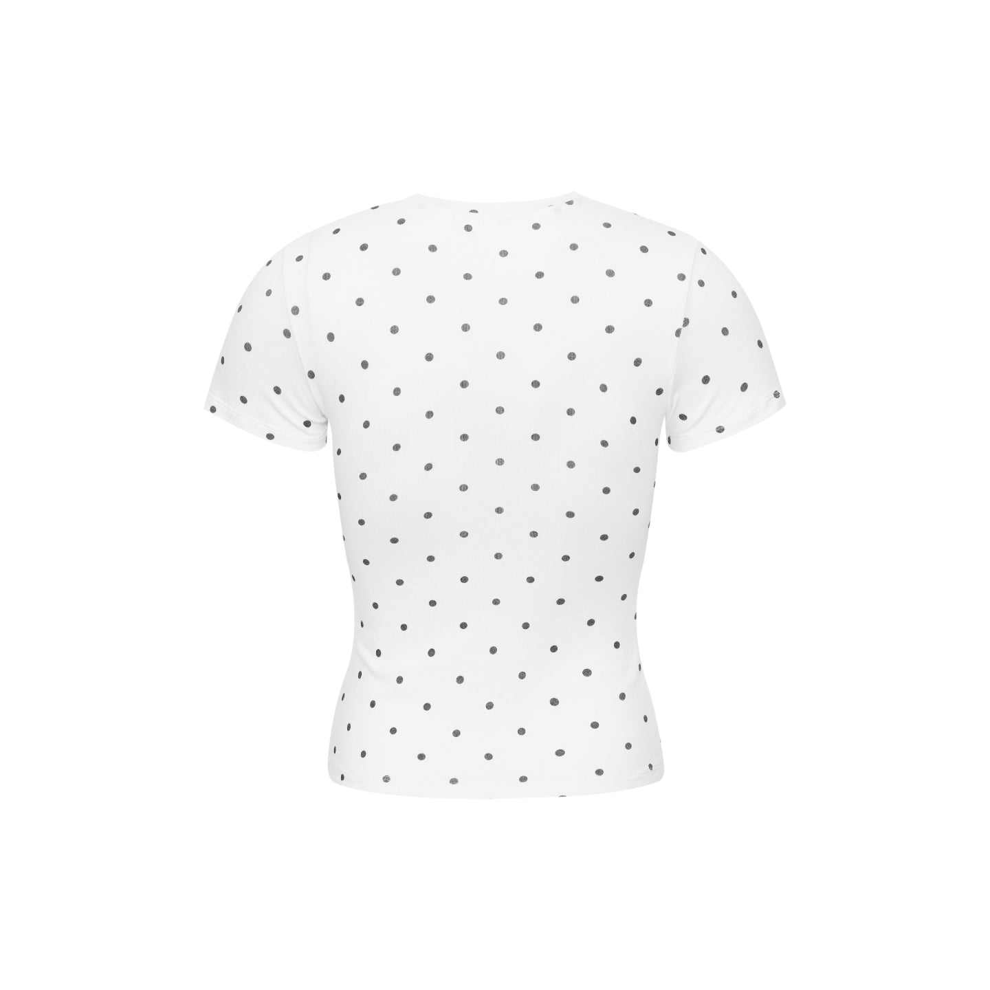 Polka Dot Print Fitted Short-Sleeve Shirt