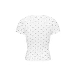 Polka Dot Print Fitted Short-Sleeve Shirt