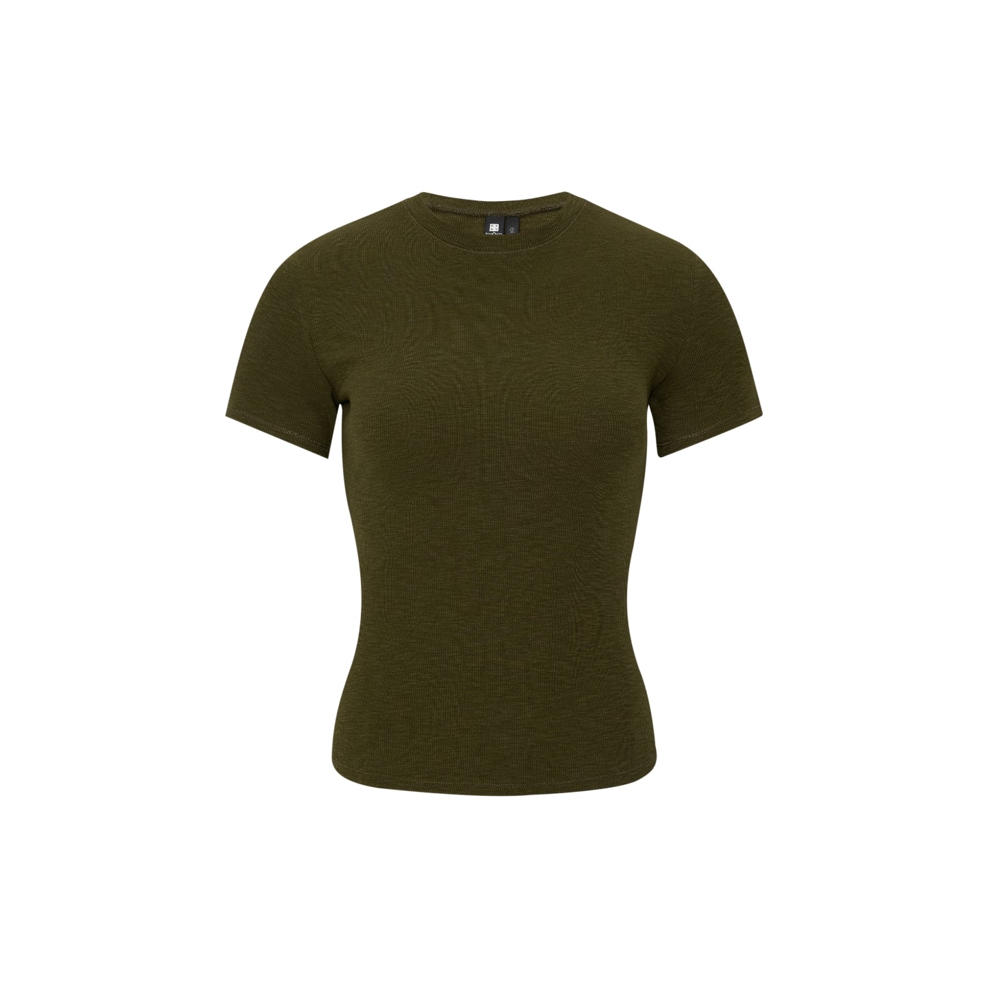 Slub Knit Fitted Short-Sleeve Top