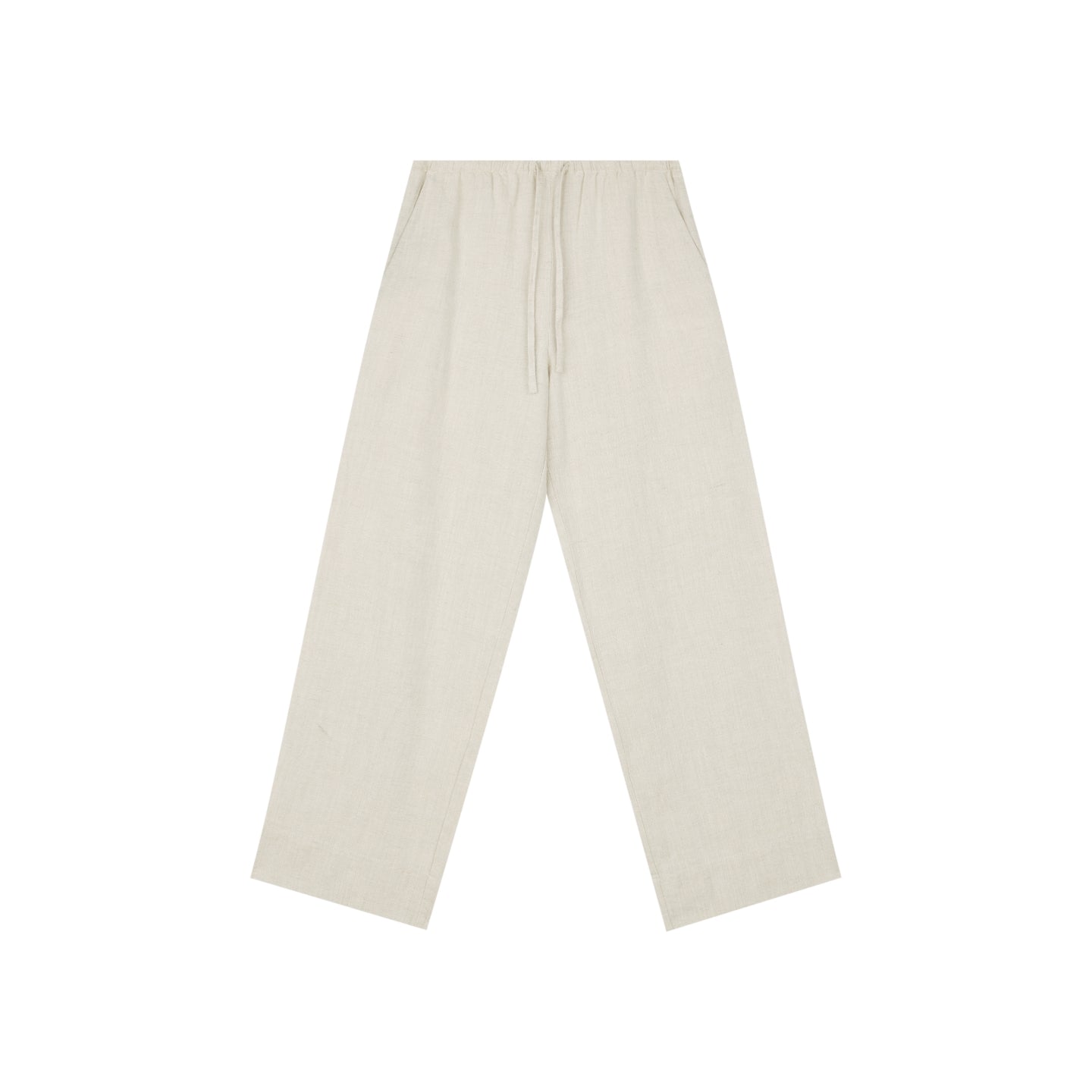 Tencel Linen Drawstring Straight-Leg Pants