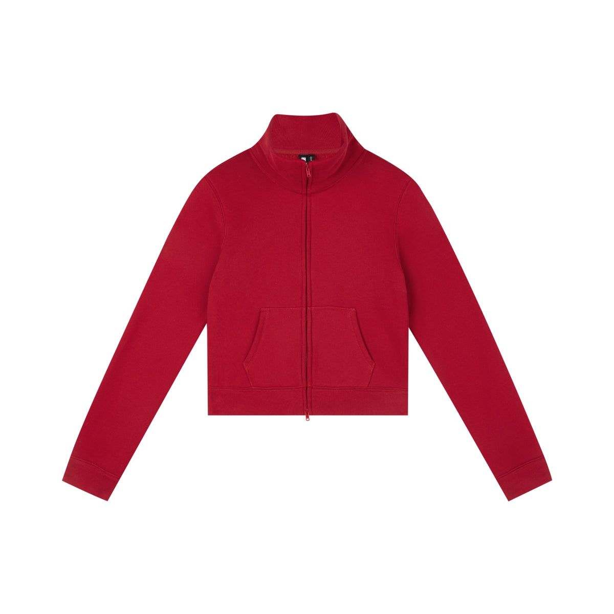 Cropped Fleece Quarter-Zip Stand-Collar Sweatshirt