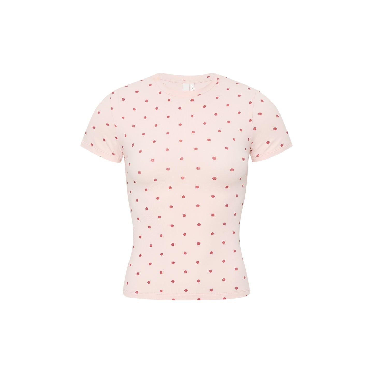 Polka Dot Print Fitted Short-Sleeve Shirt
