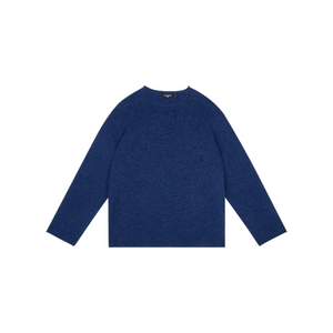 100% Wool Rolled-Edge Crew-Neck Sweater