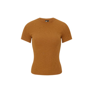 Slub Knit Fitted Short-Sleeve Top