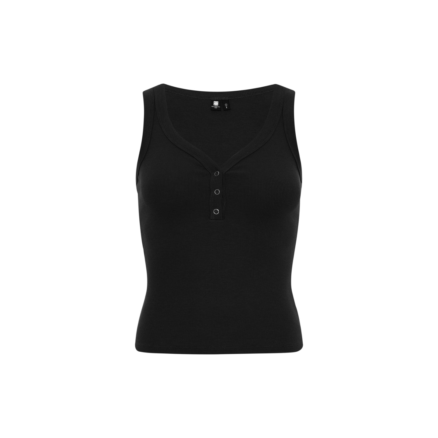 Slub Henley V-Neck Tank Top