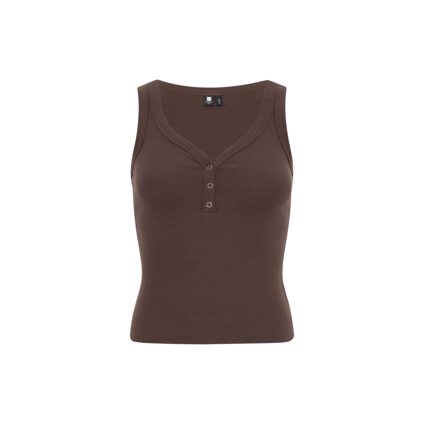 Slub Henley V-Neck Tank Top