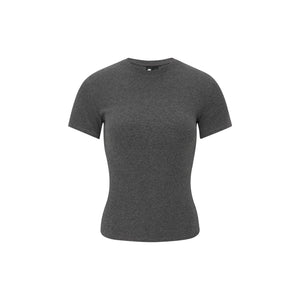 Slub Knit Fitted Short-Sleeve Top