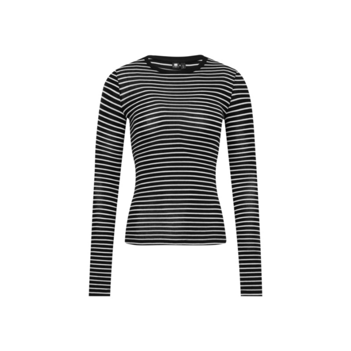 Tencel-Wool Multicolor Striped Long-Sleeve Top