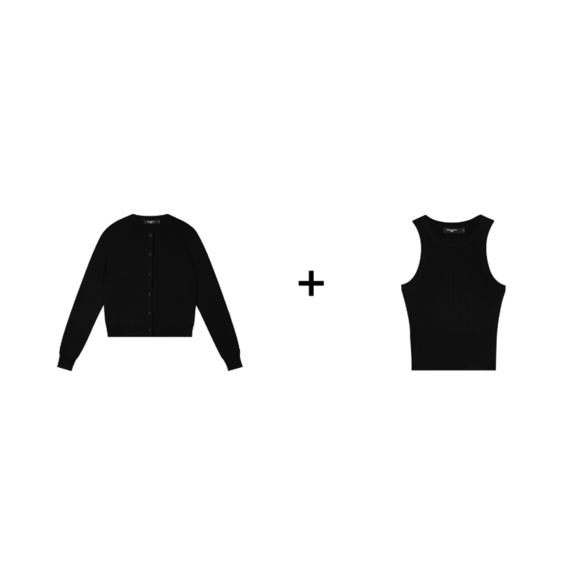 Ribbed Knit Cardigan & Tank Two-Piece Set
