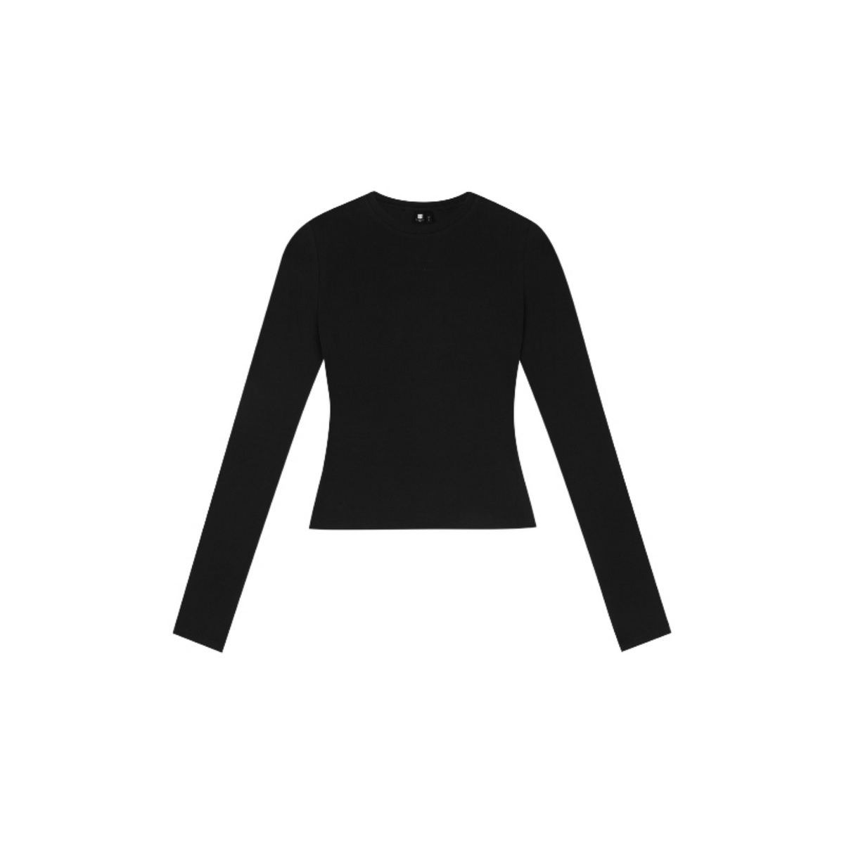 Fitted Crew-Neck Long-Sleeve Top