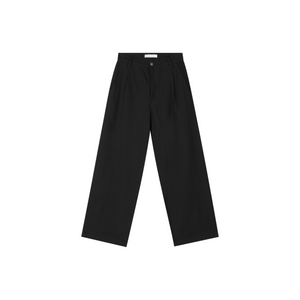 Cotton-Lyocell-Linen Twill Pleated Pants