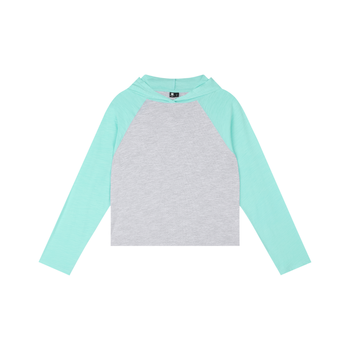 Slub Knit Hooded Raglan Long-Sleeve Top