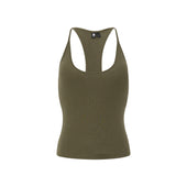 Stretch Halter Tank Top With Removable Pads