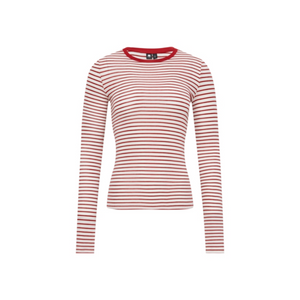 Tencel-Wool Multicolor Striped Long-Sleeve Top