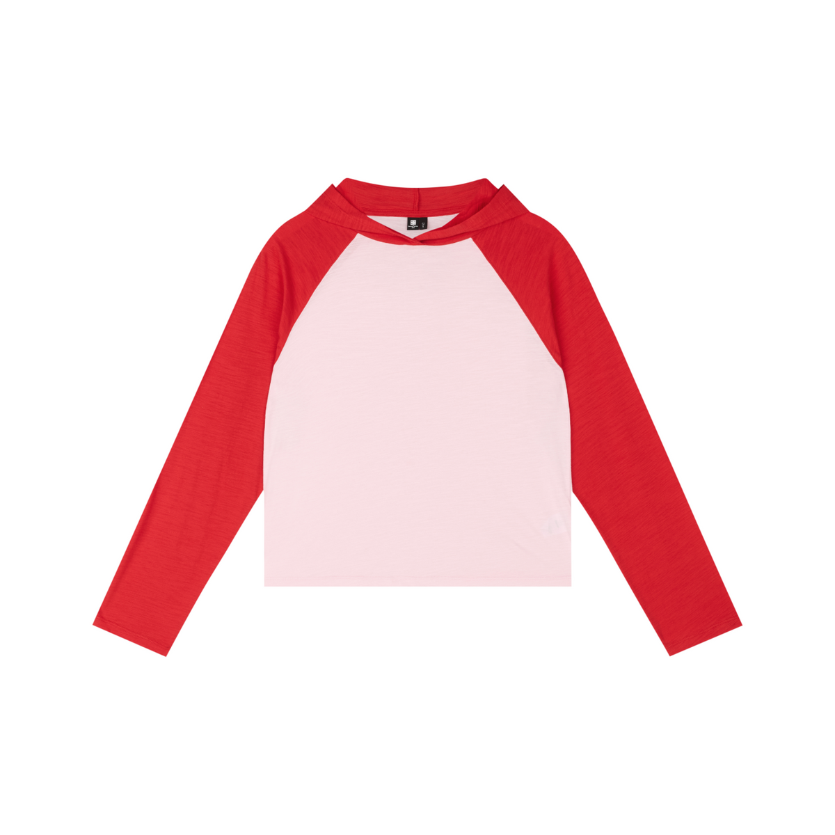 Slub Knit Hooded Raglan Long-Sleeve Top
