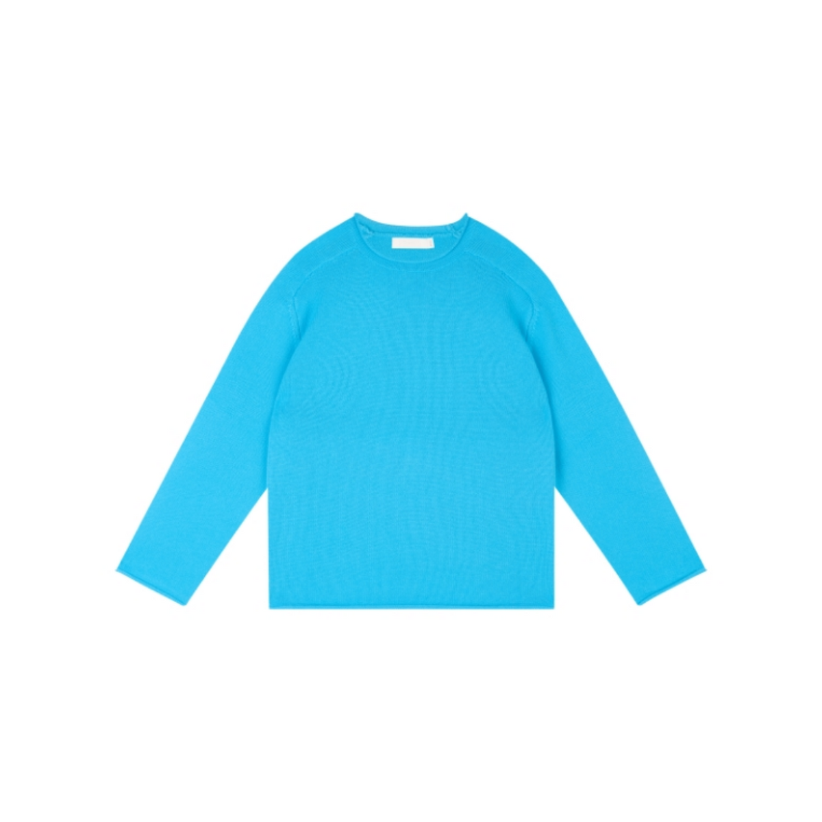 100% Wool Rolled-Edge Crew-Neck Sweater