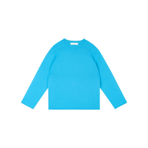 100% Wool Rolled-Edge Crew-Neck Sweater