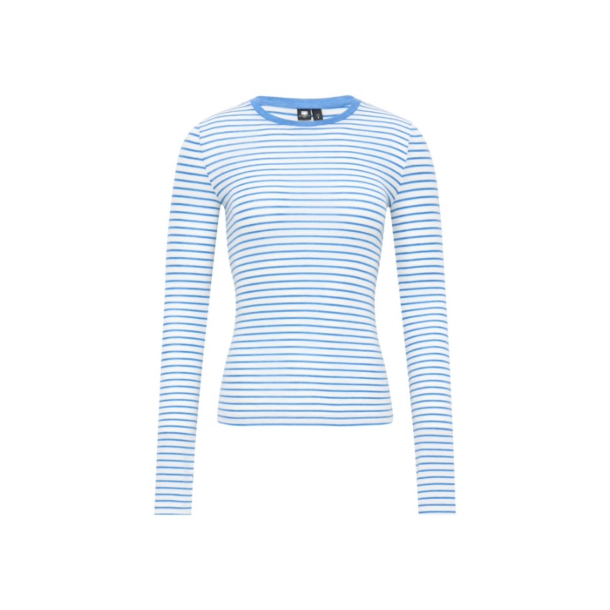 Tencel-Wool Multicolor Striped Long-Sleeve Top