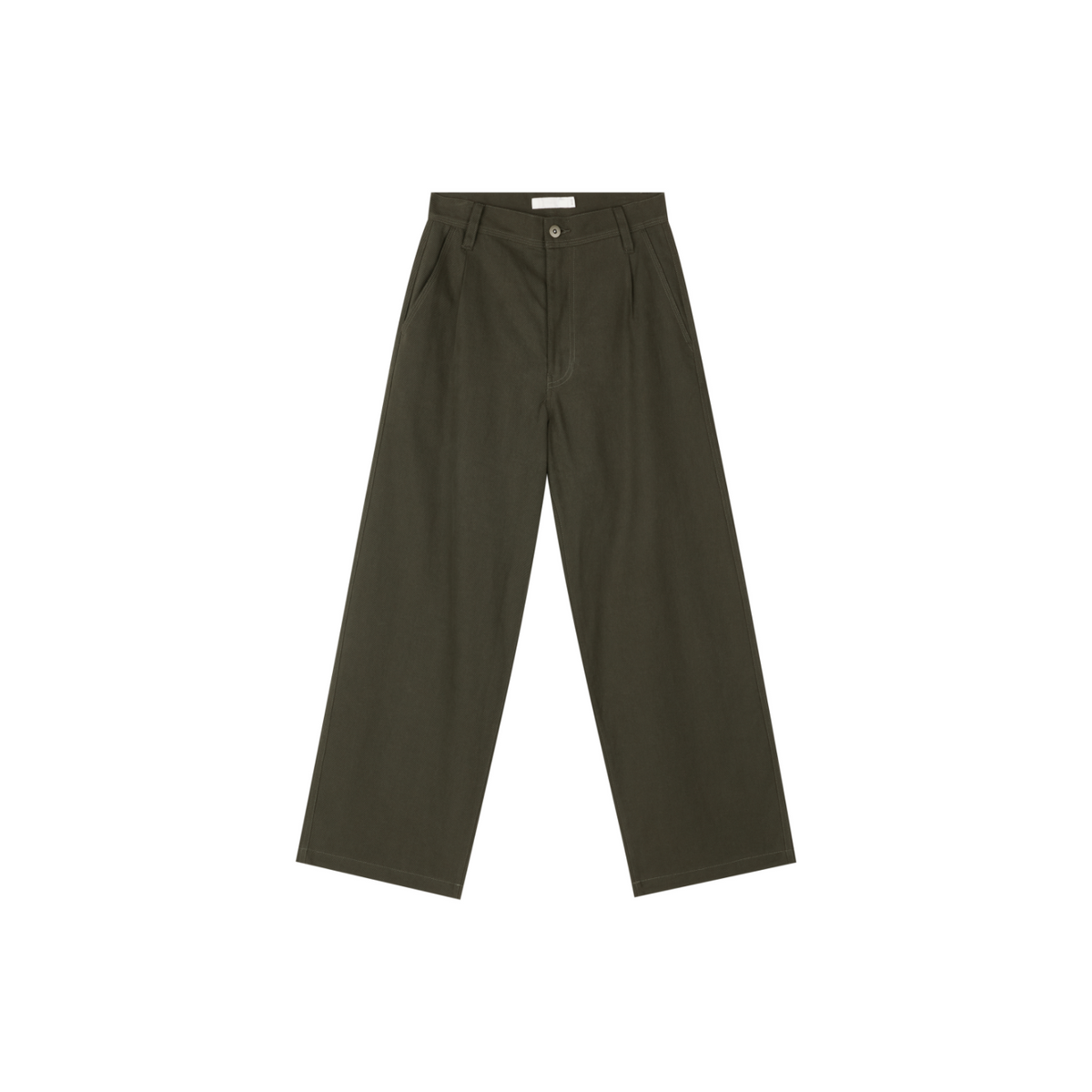 Cotton-Lyocell-Linen Twill Pleated Pants