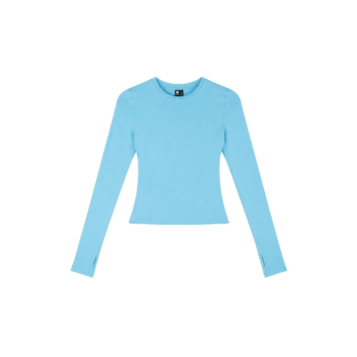 Fitted Crew-Neck Long-Sleeve Top
