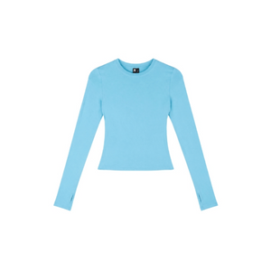 Fitted Crew-Neck Long-Sleeve Top