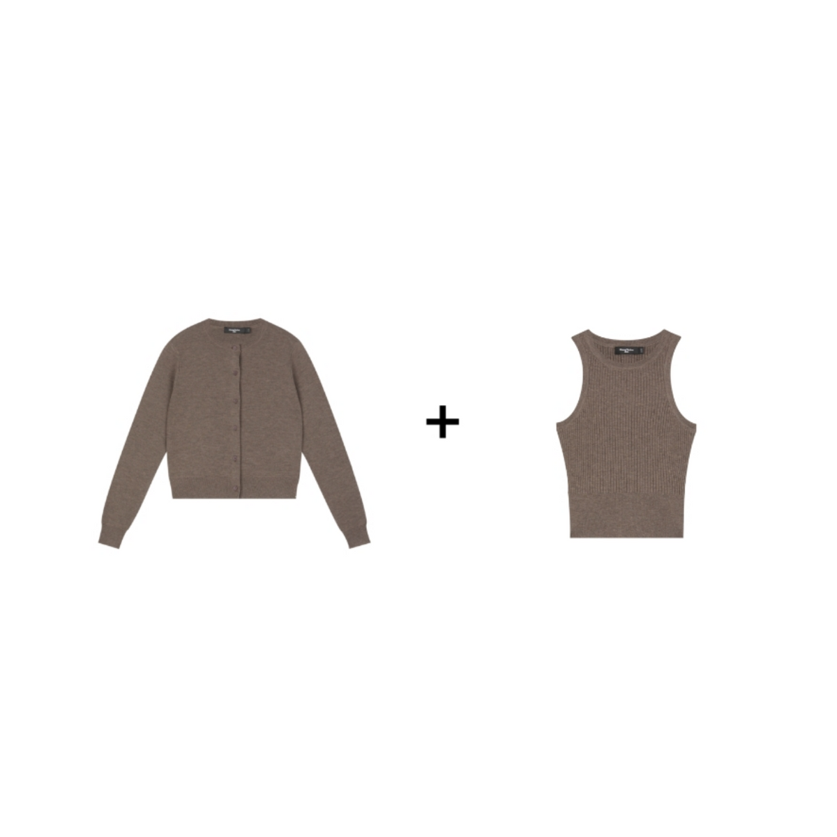 Ribbed Knit Cardigan & Tank Two-Piece Set
