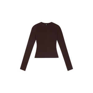 Fitted Crew-Neck Long-Sleeve Top