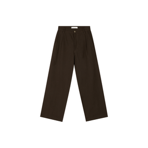 Cotton-Lyocell-Linen Twill Pleated Pants