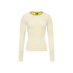 Tencel-Wool Multicolor Striped Long-Sleeve Top
