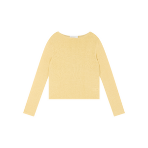 Rolled-Edge Linen Relaxed-Fit Knit Long-Sleeve Top