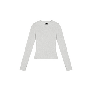 Fitted Crew-Neck Long-Sleeve Top