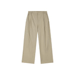Water-Repellent Cotton-Feel Pleated Trousers