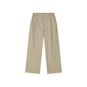 Water-Repellent Cotton-Feel Pleated Trousers